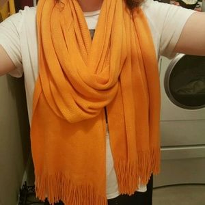 Creamcicle Orange Extra Long Fringe Pashmina Scarf